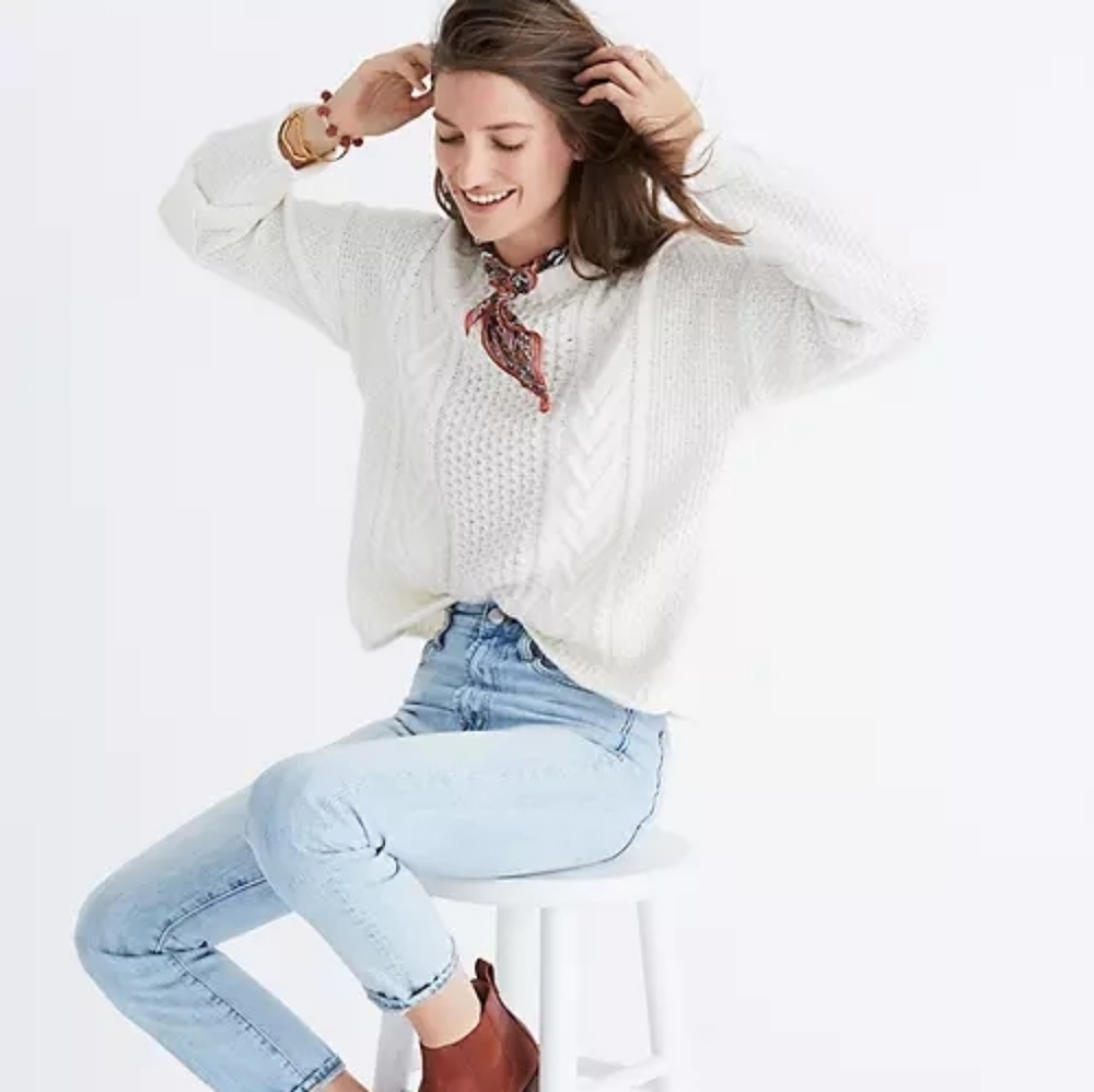 Madewell Cableknit Pullover sweater XS